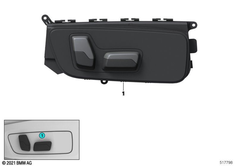 Przełącznik regulacji siedzenia pasażera  (61_7400) dla BMW 2' G42 218i Cou ECE