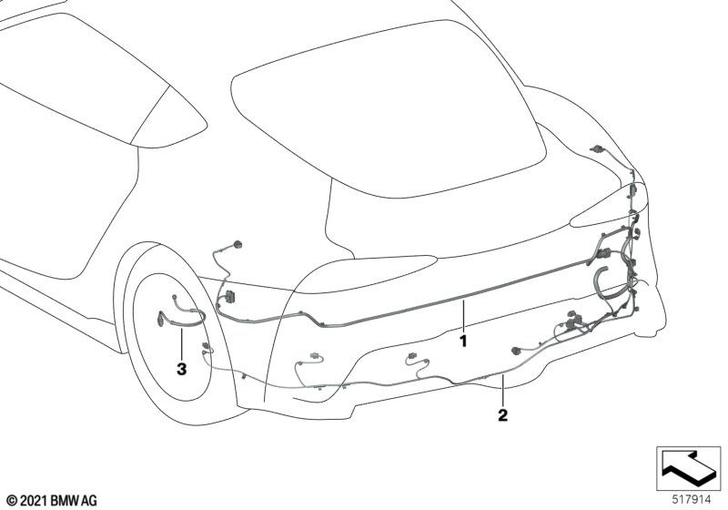 Kabel napr.głów.wiązki przew.z tyłu  (61_6587) dla BMW TMC Supra LCI Supra M40i Cou ECE