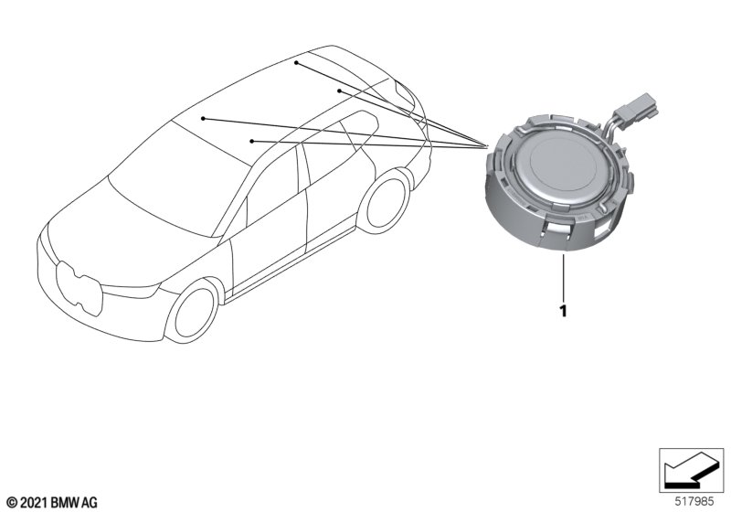 Głośnik w podsufitce  (65_3394) dla BMW i iX I20 iX xDrive50 SAV ECE