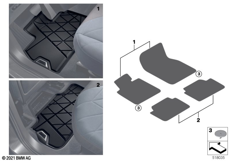 Dywaniki podłogowe uniwersalne  (03_5748) dla BMW i iX I20 iX xDrive50 SAV ECE