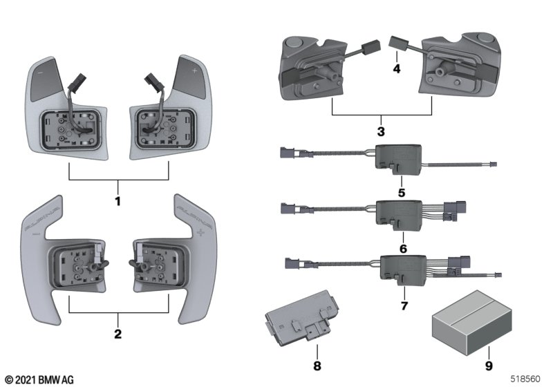 Elektronika kierown. i łopatki zm. bieg.  (61_7488) dla BMW 3' G20 LCI BMW ALPINA D3s Lim ECE