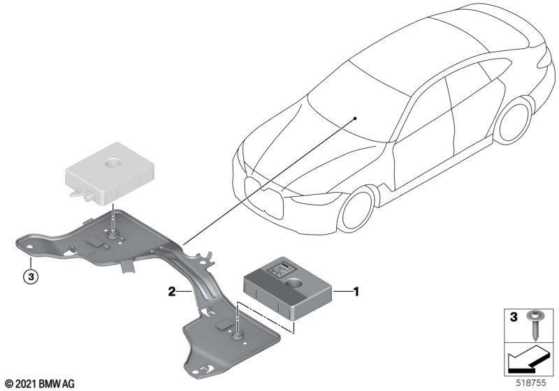 Pojedyncze części skrzynki antenowej  (65_3592) dla BMW 2' G87 M2 M2 Cou ECE
