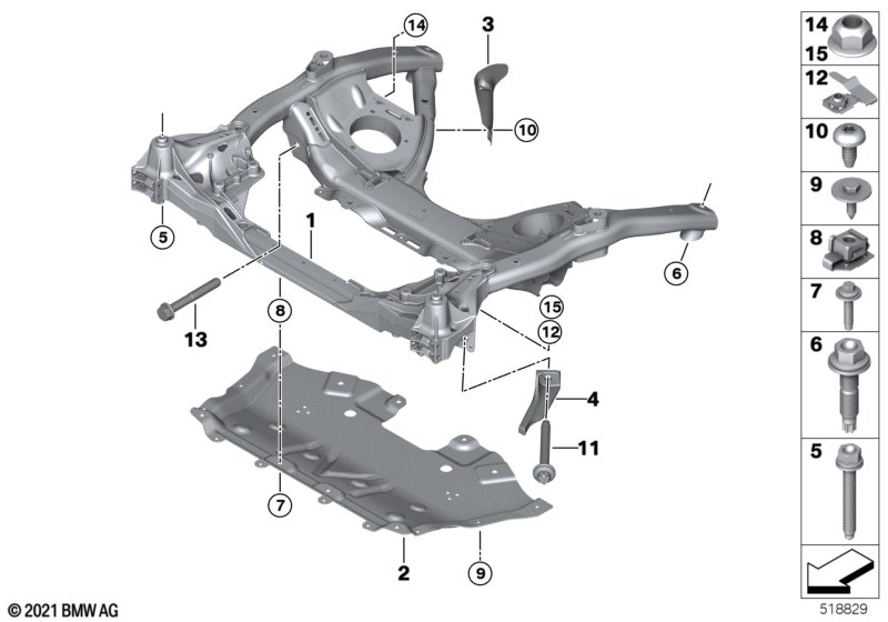 Belka przedniego zawieszenia  (31_1697) dla BMW 8' G14 Convertible 840i Cab ECE