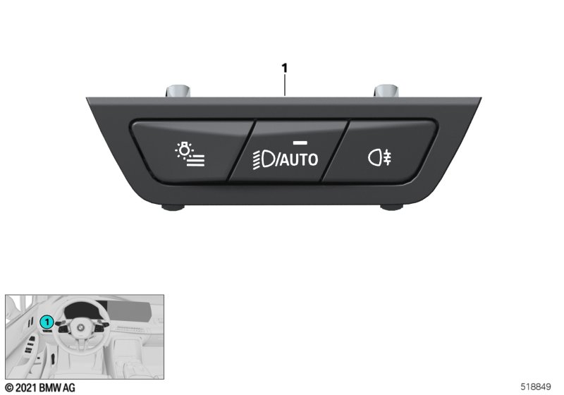 Panel obsługi świateł  (61_7558) dla BMW X1 U11 iX1 xDrive30 SAV ECE