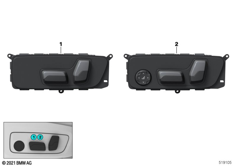 Przełącznik regulacji siedzenia kierowcy  (61_7601) dla BMW X1 U11 X1 25eX SAV ECE