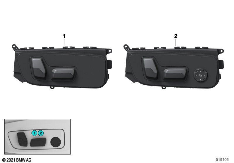 Przełącznik regulacji siedzenia pasażera  (61_7602) dla BMW X1 U11 X1 18i SAV ECE