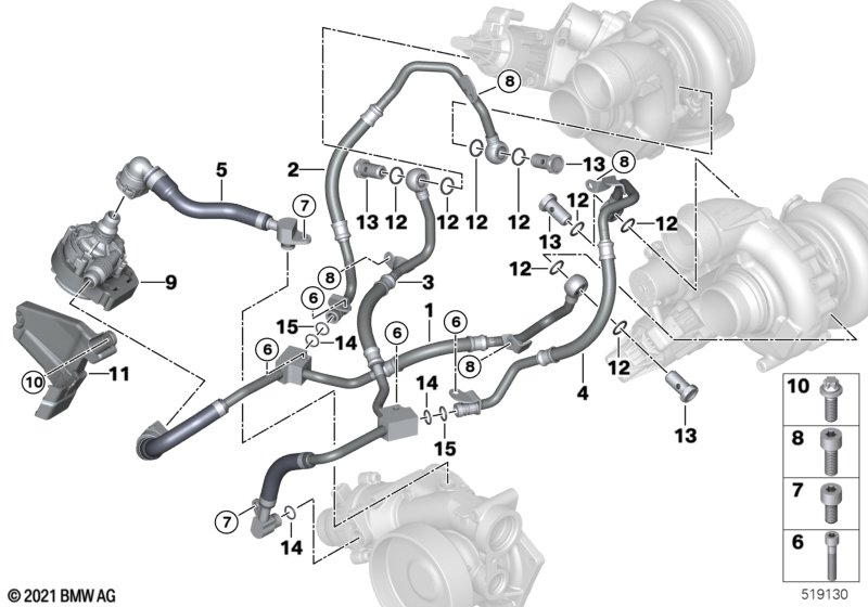 Układ chłodzenia turbosprężarki  (11_9364) dla BMW X5 G05 LCI X5 M60iX SAV ECE