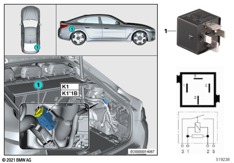 Przekaźnik amortyzatora osi K1  (61_7611) dla BMW i4 G26 Gran Coupé i4 eDrive40 Gra ECE