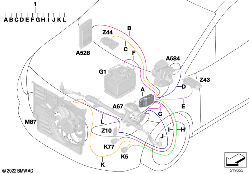 Przewód zasilania głównej wiązki kabl.  (61_7631) dla BMW 2' U06 Active Tourer 218i Act ECE