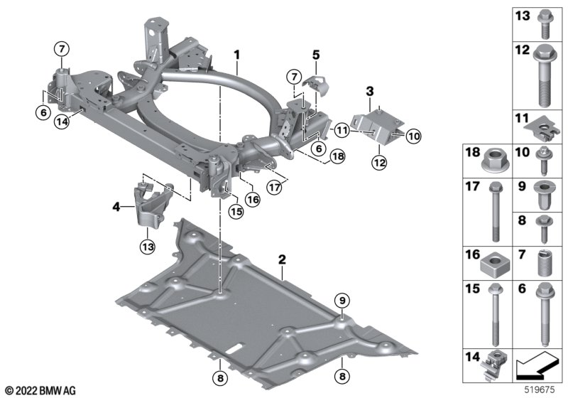 Belka przedniego zawieszenia  (31_2235) dla BMW i3L G28 BEV Saloon i3 eDrive40L Lim ECE