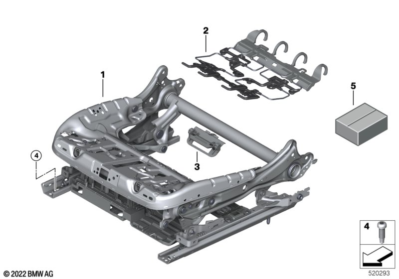 Siedz.przednie, elektryczna rama siedz.  (52_4981) dla BMW X5L G18 LCI X5 30LiX SAV ECE