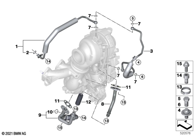 Podawanie oleju do turbosprężarki  (11_8246) dla BMW X1 F48 LCI X1 25dX SAV ECE