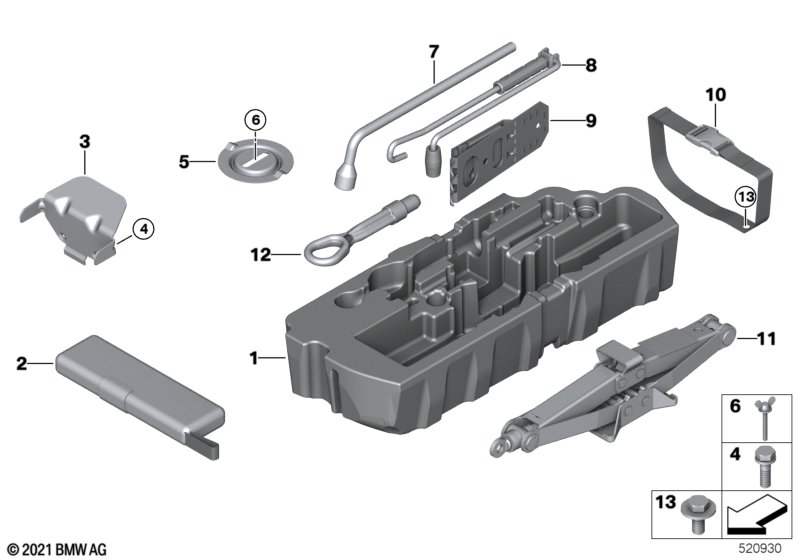 Komplet narzędzi/podnośnik samoch.  (71_1245) dla BMW X1 U11 X1 23dX SAV ECE