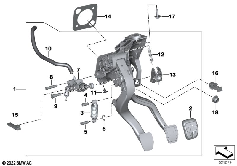 Dźwignie nożne dla ręcznej skrzyni bieg.  (35_0796) dla BMW TMC Supra LCI Supra 40i Cou ECE