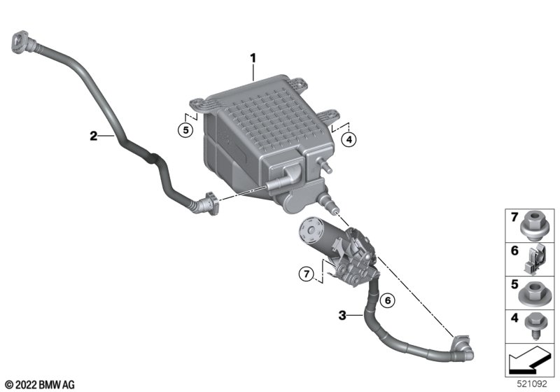 Filtr z węglem aktywnym/Odp. paliwa  (16_1574) dla BMW 7' G70 740i Lim ECE