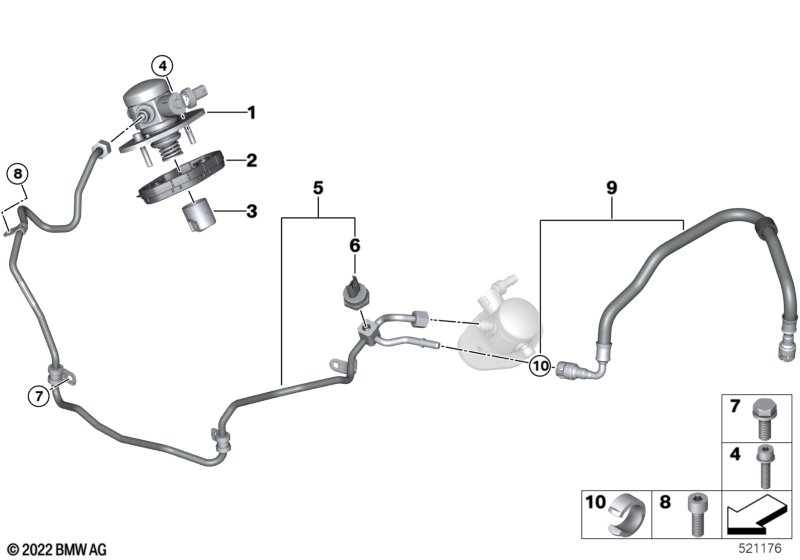 Pompa wysokociśnieniowa/przewody  (13_2610) dla BMW 7' G70 760iX Lim ECE