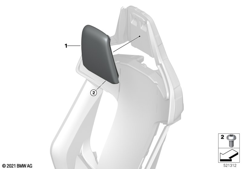 Fotel przedni zagłówek, fotel sportowy M  (52_4802) dla BMW 3' G80 M3 M3 Lim ECE