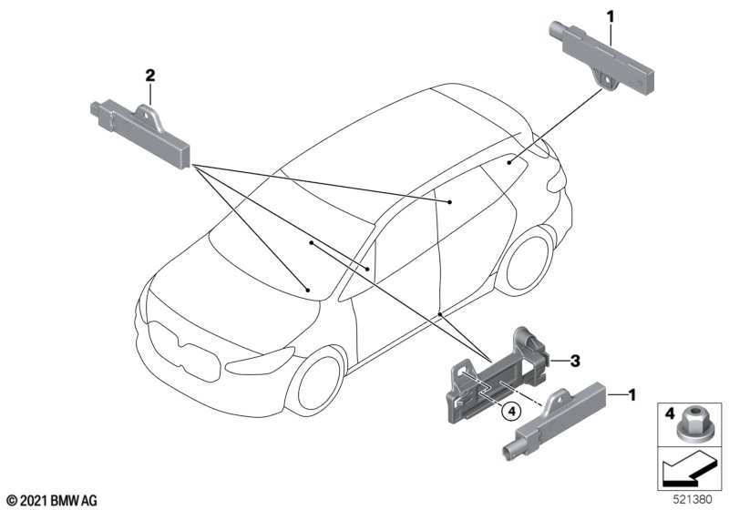 Poj. części anteny funkc. dost. komf.  (65_3555) dla BMW X1 U11 X1 25eX SAV ECE