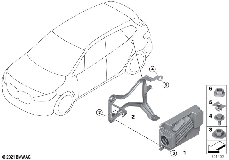 Moduł odbiornika audio  (65_3521) dla BMW 2' U06 Active Tourer 220i Act ECE