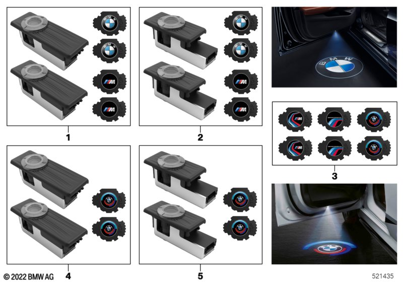 LED projektor do drzwi  (03_5054) dla BMW 5' G30 LCI 530dX Lim ECE