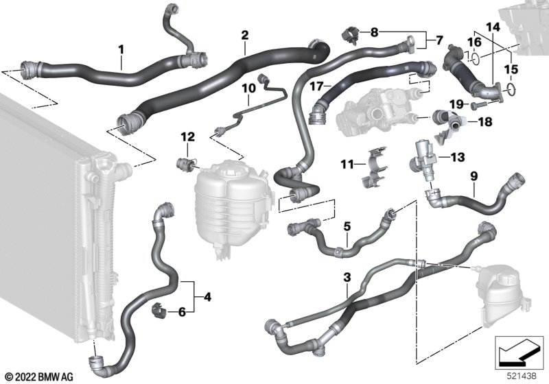 Węże płynu chłodzącego układu chłodzenia  (17_1364) dla BMW TMC Supra LCI Supra 20i Cou ECE