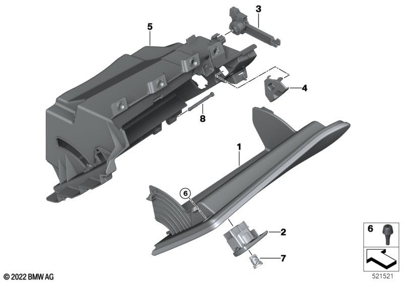 Schowek na rękawiczki  (51_B817) dla BMW 3' G20 LCI BMW ALPINA B3 Lim ECE