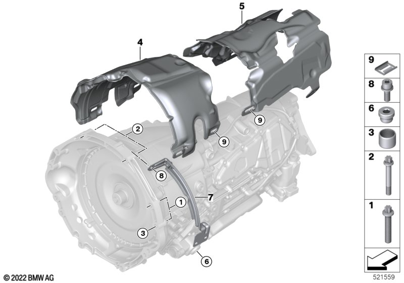 Skrzynia bieg., mocowanie/Elementy dod.  (24_2209) dla BMW 7' G70 760iX Lim ECE