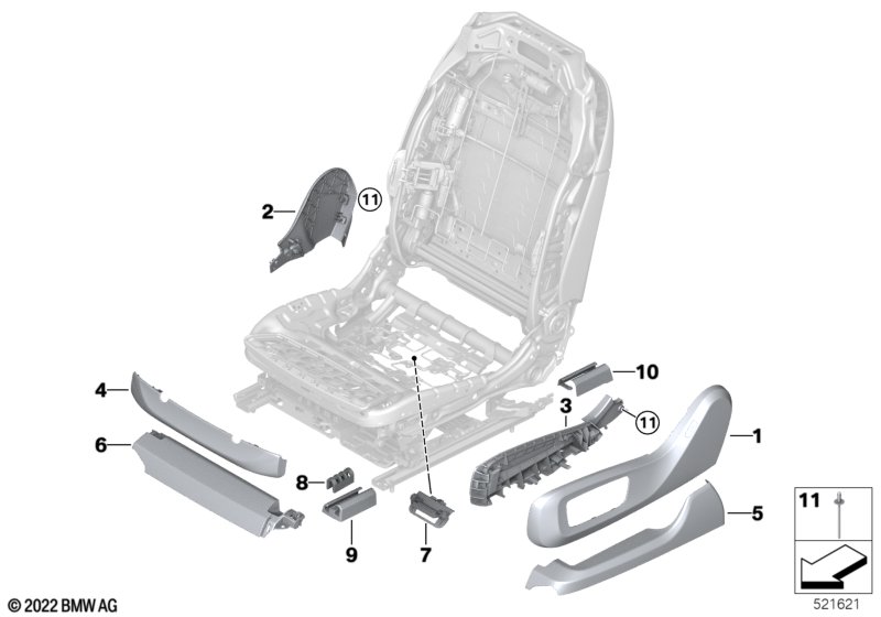 Fotel przedni, osłony fotela  (52_4711) dla BMW X6 M F96 X6 M SAC ECE
