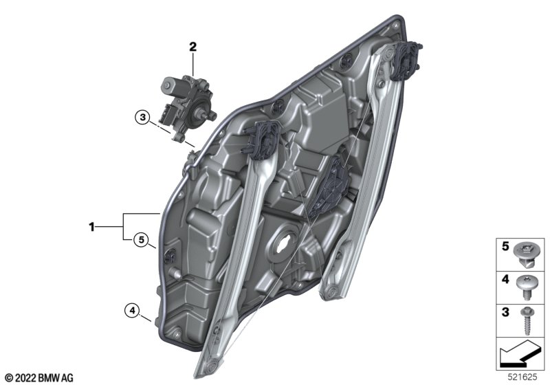 Mechanizm szyby drzwi przednich  (51_B115) dla BMW 2' U06 Active Tourer 225eX Act ECE
