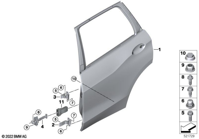 Tylne drzwi - zawias/hamulec drzwi  (41_3001) dla BMW X5 G05 X5 30dX SAV ECE