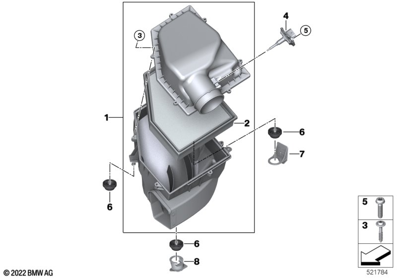 Tłumik szmerów ssania/wkład filtra/HFM  (13_2621) dla BMW X6 G06 LCI X6 30iX SAC ECE