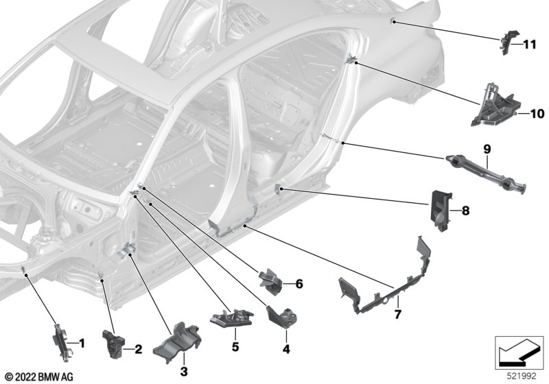 Przegrody profili zamkniętych  (41_3788) dla BMW i3L G28 BEV Saloon i3 eDrive40L Lim ECE