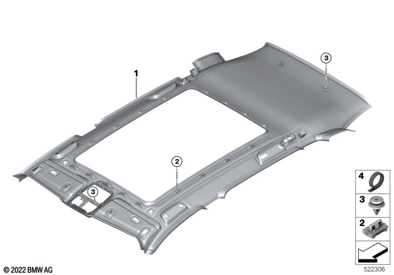 podsufitka  (51_B335) dla BMW X5L G18 LCI X5 40LiX SAV ECE