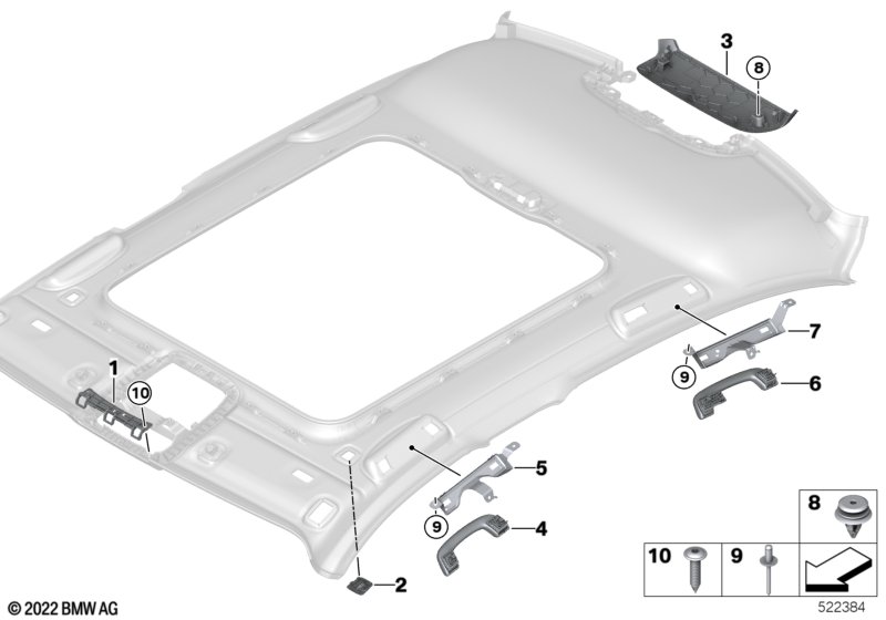 Elementy dod. podsufitki  (51_B364) dla BMW i3L G28 BEV Saloon i3 eDrive40L Lim ECE