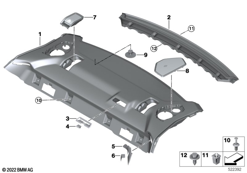 Półka tylna  (51_B368) dla BMW i3L G28 BEV Saloon i3 eDrive40L Lim ECE