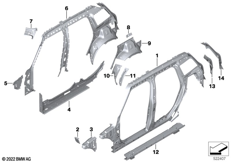 Elementy pojed. szkieletu bocznego  (41_2651) dla MINI Countryman F60 LCI Cooper S Countryman ECE