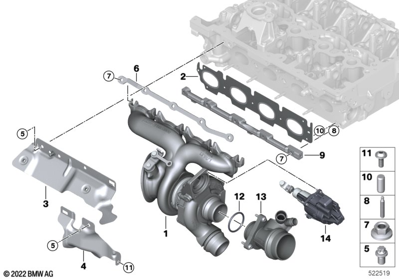 Turbosprężarka z kolektorem wylotowym  (11_7756) dla BMW 3' G20 330iX Lim ECE