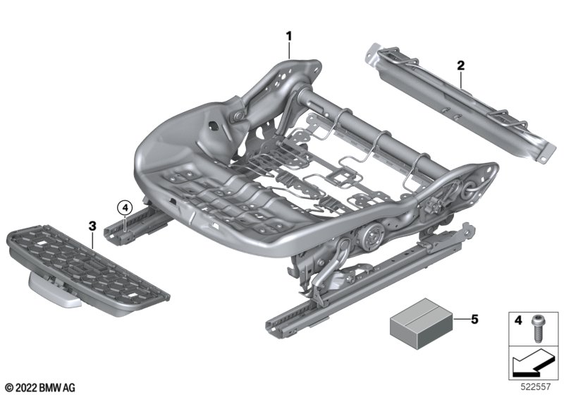 Fotel przedni, rama fotela  (52_5102) dla BMW X1 U11 X1 20dX SAV ECE