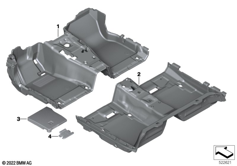 Wykładzina podłogowa  (51_B382) dla BMW i3L G28 BEV Saloon i3 eDrive40L Lim ECE