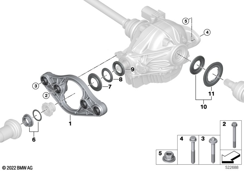 Adapter przekł. tylnej osi/ uszczelki  (33_3237) dla BMW 2' G87 M2 M2 Cou ECE