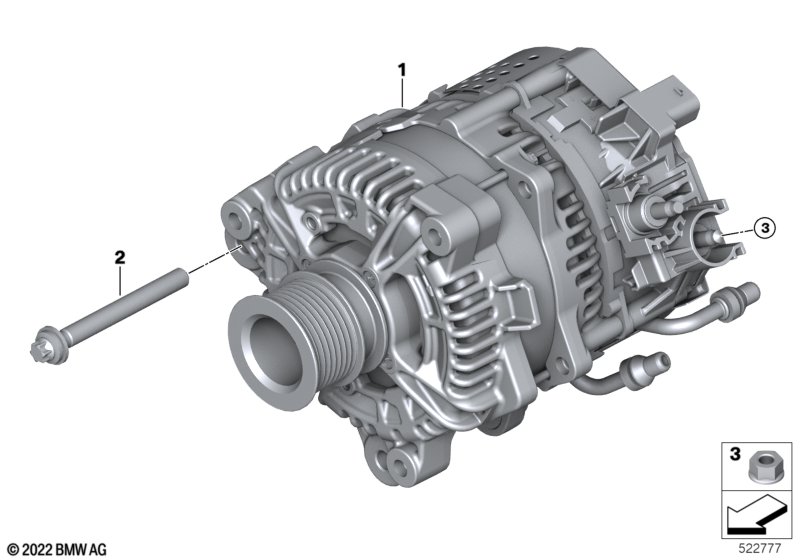 Generator rozrusznika  (12_2604) dla BMW 5' G30 LCI 520d Lim ECE