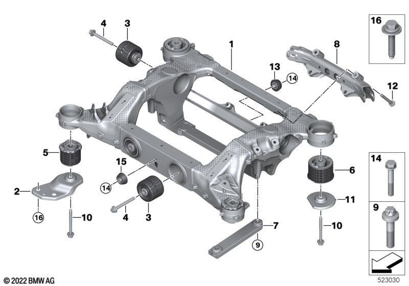 Belka zawieszenia tylnego  (33_2874) dla BMW i iX I20 iX xDrive40 SAV ECE