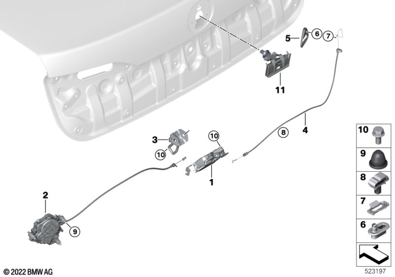 System zamykania tylnej klapy  (41_3867) dla BMW 7' G70 760iX Lim ECE