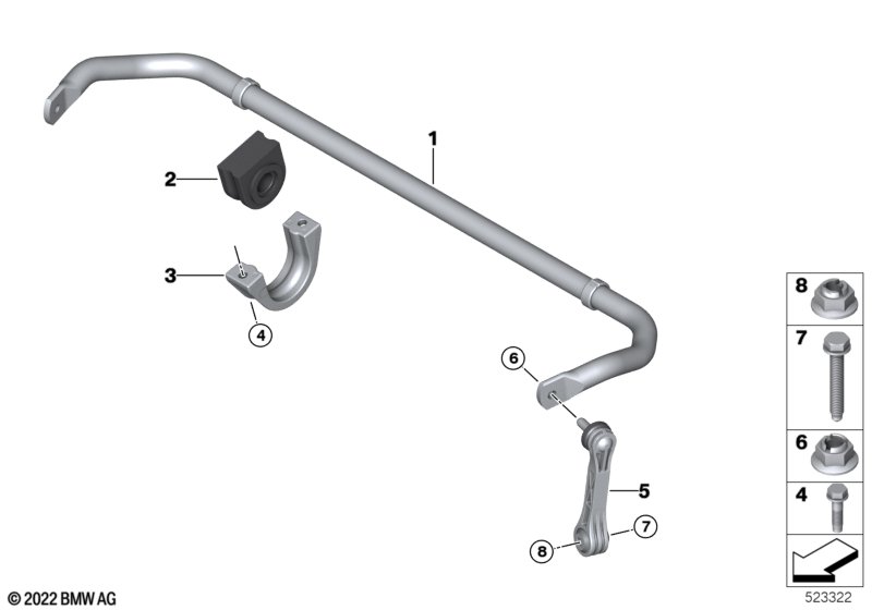 Stabilizator tylny  (33_3138) dla BMW X7 G07 LCI X7 40dX SAV ECE