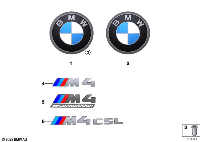 Emblematy / Ciągi napisów  (51_Z389) dla BMW 4' G82 M4 M4 Cou ECE