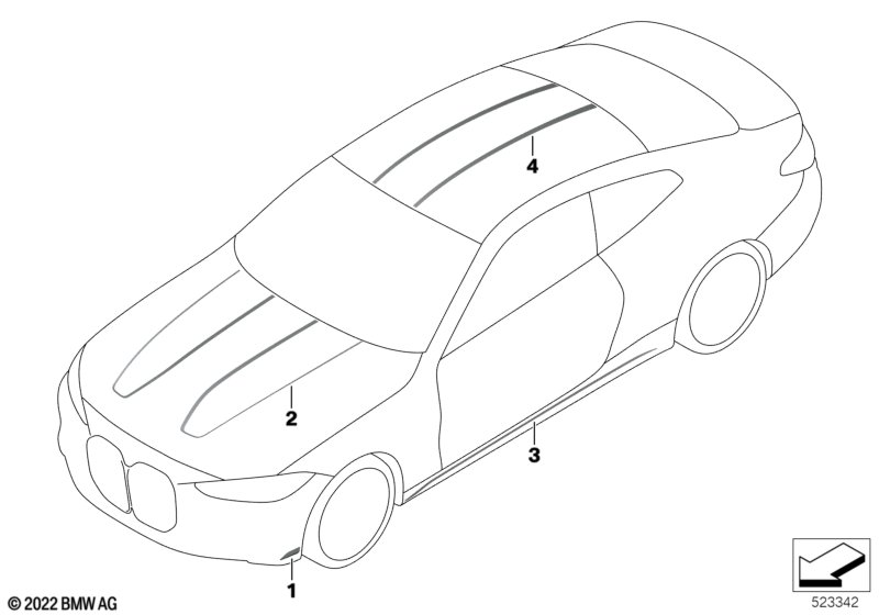 Paski ozdobne  (51_B442) dla BMW 4' G82 M4 M4 CSL Cou ECE