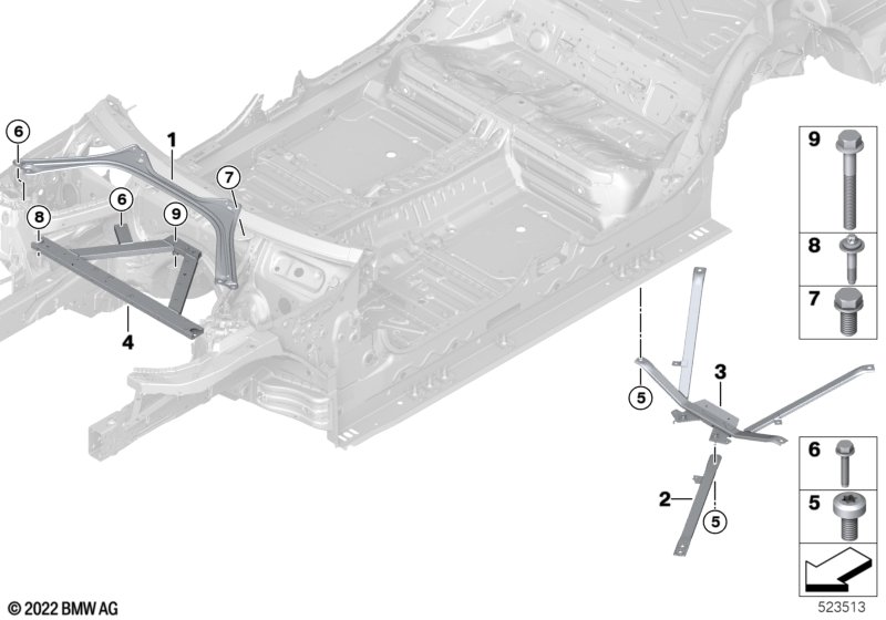 Usztywnienie nadwozia  (51_B457) dla BMW i3L G28 BEV Saloon i3 eDrive40L Lim ECE