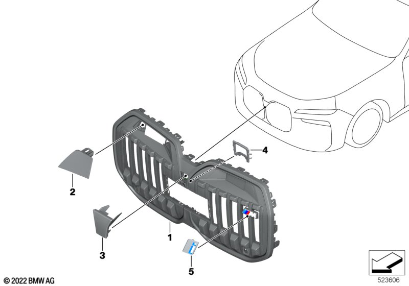 Zewnętrzne osłony / Kratka ozdobna  (51_B462) dla BMW 7' G70 M760eX Lim ECE