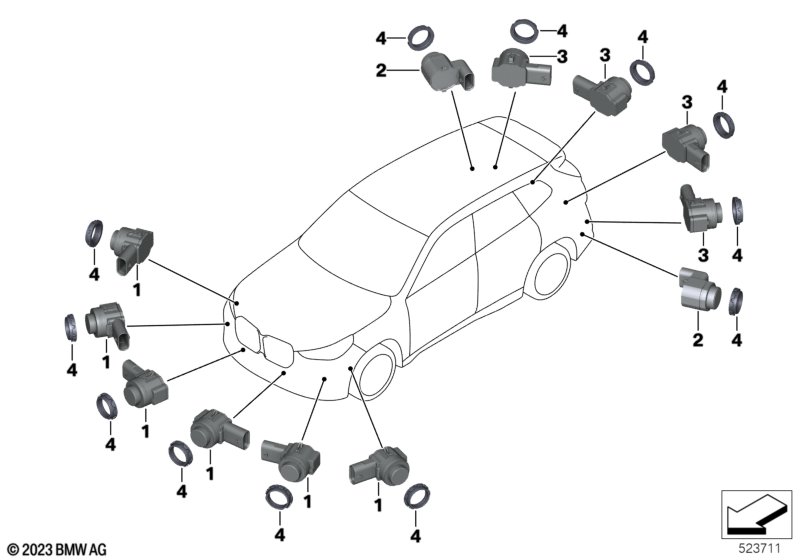 Park Distance Control (PDC/PMA)  (66_0716) dla BMW X1 U11 X1 25eX SAV ECE