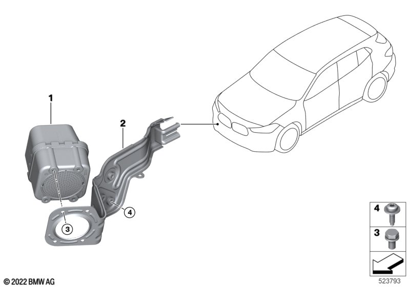 Vehicle Sound Generator  (65_3542) dla BMW X2 F39 X2 25eX SAC ECE